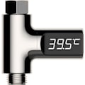 Miniatyrbild 1 av 5: LED digital badtermometer, duschtermometer 5-85 grader realtids vattenflöde med 360° roterande skärm