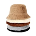 Miniatyrbillede 7 af 8: Faux Fur Vinter Bucket Hat til Kvinder Ensfarvet Varm Damehue Outd Coffee