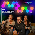 Miniatyrbild 1 av 10: Hexagon Ljus 8-pack LED Väggpaneler RGB Gaming Ljus
