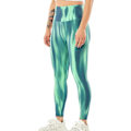 Miniatyrbild 2 av 5: Hög midja yoga byxor Aurora tryckt löpning tränings leggings Grön Green M