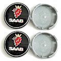 Miniatyrbild 5 av 5: 4 st 63mm Blå Kolfiber Svart Bil Hjulcentrumkapslar Fälgar Navkapslar För SAAB 9 3 9 5 9-3 9-5 SAAB Emblem Märkes Tillbehör{GKS} Carbon 4pcs