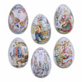 Miniatyrbilde 1 av 5: 6 stk. påskeegg i blikkboks, påskehare metall godteriboks, fyllbare påskeegg, tomme metallskall, kurvfyll leker for barn, påskeeggjakt gaver