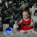 Miniatyrbilde 8 av 8: 3D Planet Glass Ball Nattelys, Dimbar med 16 RGB Farger, USB Trebase (8cm) Parent c