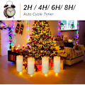 Miniatyrbild 4 av 8: 2 st LED-blockljus i äkta vax med fjärrkontroll för hem- och juldekoration 8 x 20 cm (2 pieces) 8 x 20 cm (2 pieces)