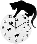 Tre guldfisk katt väggklocka/katt väggklocka vardagsrum spegel 3D väggdesign{GKS}