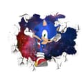 3D Sonic Väggdekor Barnrum Graffiti Dekoration 3D Brok