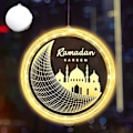 Pikkukuva 1 / 7: LED Muslim Ramadan -valoketju (25cm) - Ripustettavat koristevalot imukuppikoukulla Eid-juhlaan moon lock