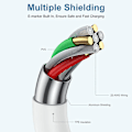 Miniatyrbilde 5 av 5: 3-pakning 2m USB-C kabel for lading og dataoverføring iPhone 16, 15 iPad Mac Hvit White 3-PACK 2M charging cable