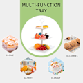 Miniatyrbilde 4 av 5: 3-trinns kakefat, firkantet plastbeholder for servering av kaker og snacks