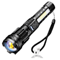 Miniatyrbillede 1 af 5: Super Lys LED Lommelygte 1500 Lumen USB Genopladelig Lommelygte 7 Tilstande Taktisk Lommelygte