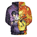 Miniatyrbillede 3 af 4: Voksne Naruto Sasuke 3D-printet Anime Hættetrøje Sweatshirt Hættetrøjer Toppe Gaver 3XL