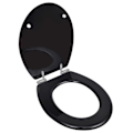 Miniatyrbild 1 av 9: vidaXL Toalettlock med Soft Close MDF Svart Black Black
