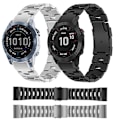 Miniatyrbild 3 av 5: För Garmin Fenix 7 Solar 22mm Titanlegering Snabbfäste Klockarmband UQO Titanium Grey