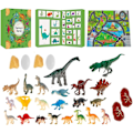 Miniatyrbillede 1 af 3: Adventskalender 2024/24, 24 Dages Jule Nedtællingskalender, Julegave Blind Box Dinosaur Fest, Nedtællingskalender Julelegetøj