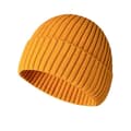 Stickad mössa för män kvinnor barn vinter varm klassisk daglig skull cap ingefära gul