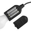 Pikkukuva 5 / 5: Zipper Light - Kannettava LED-riippuvalaisin ulko-/sisävalaistukseen retkeilyyn, autotalliin, patiolle ja telttavalaistukseen (musta) - 75-WL2030