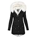 Miniatyrbillede 2 af 5: Dam Fleecejakke med Hætte Casual Langærmet Varm Yderbeklædning til Efterår og Vinter Nyhed Navy Blue navy blue 4xl