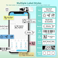 Miniatyrbillede 3 af 6: Bærbar Bluetooth Mini Label Printer Smartphone Håndholdt Termisk Mærkat Lille Mærkat Maskine Flere Skabeloner Blækfri Velegnet til Hjemmekontor