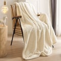 Miniatyrbilde 1 av 5: Myk pledd, 200 x 230 cm, hvitt fleecepledd for sofa, mykt og varmt, barnepledd, mikrofiber, fluffy sofapledd, sofapledd 200*230cm