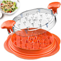 Pikkukuva 1 / 8: Suuri kana-raastin, kanafileen raastamistyökalu kierteellä, harjalla ja haarukalla, näkyvä lihanraastin, liukumaton nauha, ergonominen, kana (oranssi) Orange