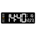 Miniatyrbild 1 av 5: LED Digital Väggklocka Elektronisk Väggdatum Väggmonterad Vit[GKS] White 16 in