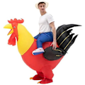 Miniatyrbild 3 av 6: Uppblåsbar Kycklingdräkt Uppblåsbar Dräkt för Fest Halloween Jul Cosplay Vuxenstorlek F&Q vuxen vuxen adult plain red
