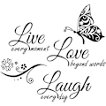 Miniatyrbild 1 av 4: Live Love Laugh Väggdekaler, Motiverande Väggstickers, Väggskylt Konstdekor, för Heminredning för Sovrum Vardagsrum