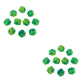 Pikkukuva 1 / 5: 1/2/5 10 kpl valaisevia monisivuisia noppia Noctilucent D20 -setti Sininen+Vihreä 10 kpl [GKS] Blue+Green 10 Pcs 2Set