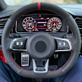 Miniatyrbillede 4 af 5: (Style 11) Betræk Sort Ægte Læder Sveder til Volkswagen VW Golf 7 GTI Golf R MK7 VW Polo GTI Scirocco 2015 2016 Style 1