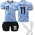 Miniatyrbilde 1 av 2: 2024 UEFA Portugal Bortedrakt Fotballtrøyer Uniform Trenings T-skjorter #11 Joao Felix #11 Joao Felix Adult M(170-175cm)