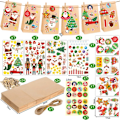 Miniatyrbillede 1 af 4: Adventskalender til at fylde 2024, 24 adventskalenderposer, DIY julekalender sæt, julegaveposer #1