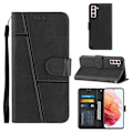 Miniatyrbillede 1 af 3: Kompatibel med Samsung Galaxy S21 5g Etui Læder Folio Cover Wallet Magnetisk Premium Etui Coque - Sort