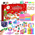Miniatyrbild 3 av 5: Ny Adventskalender 2021 Jul Leksak för Barn Nedräkningskalender 24 Dagar Jul Leksaker Jul Tryck Bubblor Leksak Pack Present Jul multi