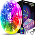 Pikkukuva 1 / 4: LED-nauhat Bluetooth Smart -sovelluksella, musiikkitahdistuksella, värinmuutoksella, RGB LED-nauha kaukosäätimellä ja virtalähteellä 15M