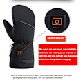 Miniatyrbillede 3 af 8: Opvarmede Vanter til Kvinder Genopladelige Opvarmede Handsker Touch Screen Anti-Slip Fleeceforet Vanter Vintervarme Vanter til Cykling Ski C