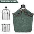 Miniatyrbillede 2 af 8: Militær Vandflaske Sæt 2 stk 1000ml 600ml Rustfrit Stål Militær