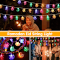Pikkukuva 6 / 7: LED Ramadan -valosarja (20 LED) - 3m tähti- ja kuukoristeet kotiin ja F 5 color types