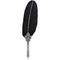 Miniatyrbillede 1 af 8: Harry Potter Gave Feather Pen Retro Pen Alloy Feather Writing med Nibs Sæt Fountain Pen med Blækflaske Sort (Sort)