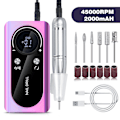Miniatyrbilde 1 av 10: Rask og effektiv 45000 o/min oppladbar bærbar elektrisk neglfil Purple