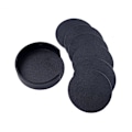 Miniatyrbillede 4 af 4: 6-pak - Læder coasters - Glasbrikker sort【GKS】 black 170