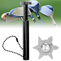 Pikkukuva 4 / 8: Golfmailan teroitin ergonomisella muotoilulla, urien puhdistus, teroitustyökalu, lisävaruste reiällä ripustusnarulle, musta 0.1