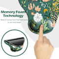 Miniatyrbild 3 av 5: Ergonomisk musmatta med handledsstöd, söta musmattor med halkfri PU-bas för hemmakontor, arbetsstudier, enkel skrivning och smärtlindring mörkgrå Floral Dark Green