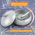 Miniatyrbild 3 av 4: Utomhusaskkopp med lock, keramisk cigarraskkopp sluten anti-lukt design marockansk stil för utomhusträdgård terrass vit