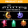 Pikkukuva 2 / 7: LED Ramadan -valosarja (20 LED) - 3m tähti- ja kuukoristeet kotiin ja F 5 color types