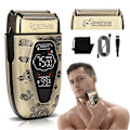 Miniatyrbilde 5 av 5: Barbermaskin for menn, for skallet hode, digitalt display, elektrisk frem- og tilbakegående barbermaskin, tre hastigheter, full metallkropp, LCD-strømdisplay, dobbel netting frem- og tilbakegående