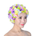 Miniatyrbilde 5 av 5: 3D Vintage Blomstrete Dame Badehette Petal Retro Svømmehatt Blomst yellow