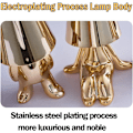 Miniatyrbilde 4 av 5: Nattbord Touch Control Bordlampe, Thinker Gullmann Statue LED Bordlampe, USB