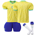 Miniatyrbillede 1 af 2: 2024 UEFA Brasilien Hjemmebane Fodboldtrøjer Uniform Træningstrøjer Uden Nummer No Number Adult S(165-170cm)