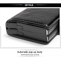 Miniatyrbillede 3 af 6: POP UP Wallet med RFID-NFC Blok Kort Holder - 12 Kort Sort Black Black