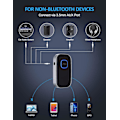 Miniatyrbilde 2 av 7: Bluetooth-mottaker for bil, støydempende 3,5 mm AUX Bluetooth-billader, håndfri samtaler, 16 timers batterilevetid - svart + sølv